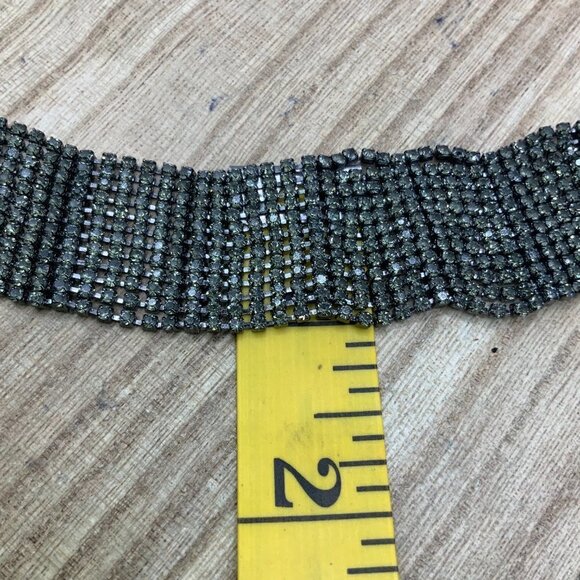 Banana Republic Fringe Gun Metal Rhinestone Bracelet - Picture 7 of 10